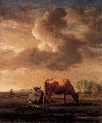 Adriaen van de Velde Cows on a Meadow oil